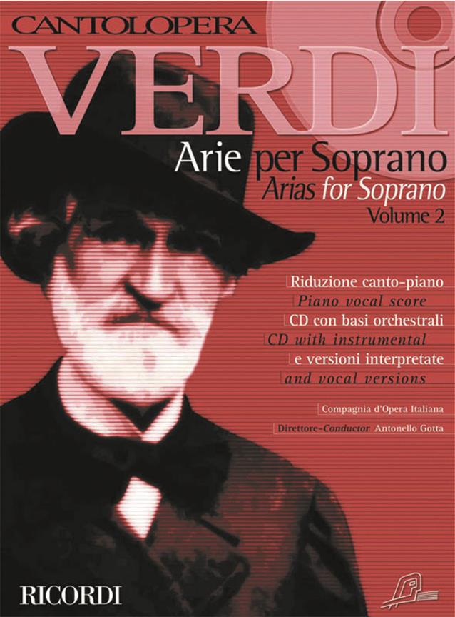 Cantolopera: Verdi Arie Per Soprano 2 - Piano Vocal Score and CD with instrumental and vocal versions - soprán a klavír